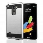 Wholesale LG Stylo 2 Plus MS550 Iron Shield Hybrid Case (Silver)